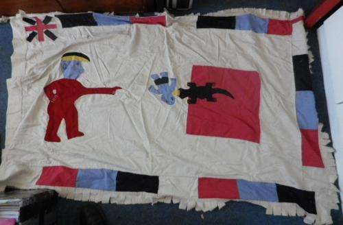 Large approx 1.8m. Fante war Flag. From Ghana. Original Vintage Rare. Ashanti