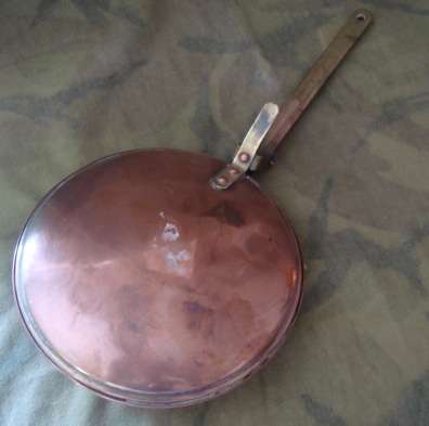 Copper and Brass frying pan. Old