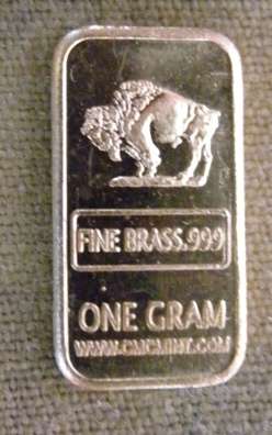 One Gram of Brass. Bar.
