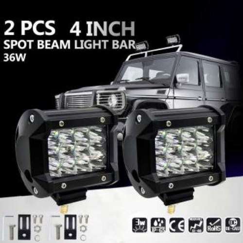 2 PC 4 Inch 36W  Light Bar Spot Beam Driving