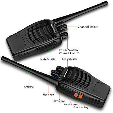 Pack of 2 Rechargeable Walkie Talkie Two-Way Radio