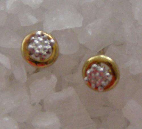 PRETTY PETITE 9 CARAT GOLD AND DIAMOND STUDS!