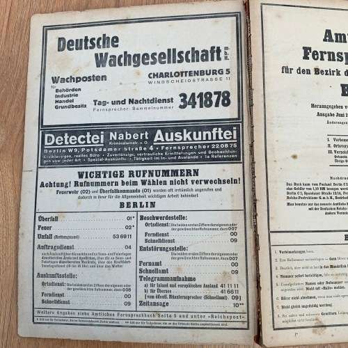 Rare WW2 Third Reich 1941 Berlin Phone book.