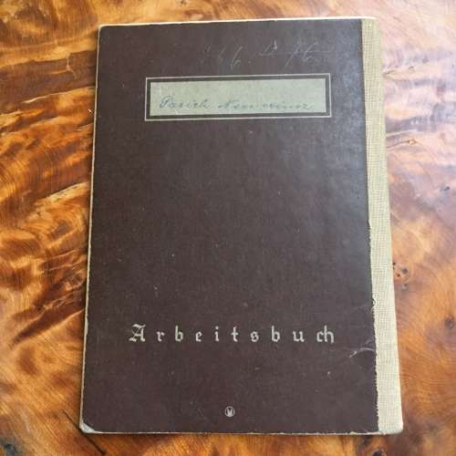 Third Reich Arbeitsbuch employment identification book.