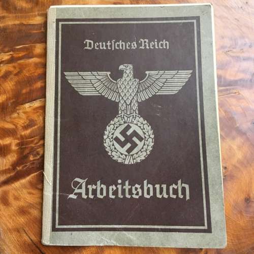 Third Reich Arbeitsbuch employment identification book.