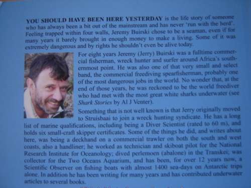 Signed  You should have been here Yesterday Adventures from a lifetime at sea. Jeremy J Buirski