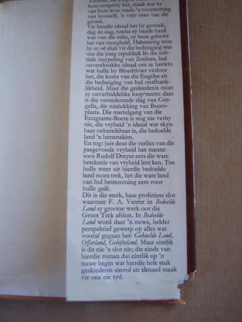 FA Venter Bedoelde Land