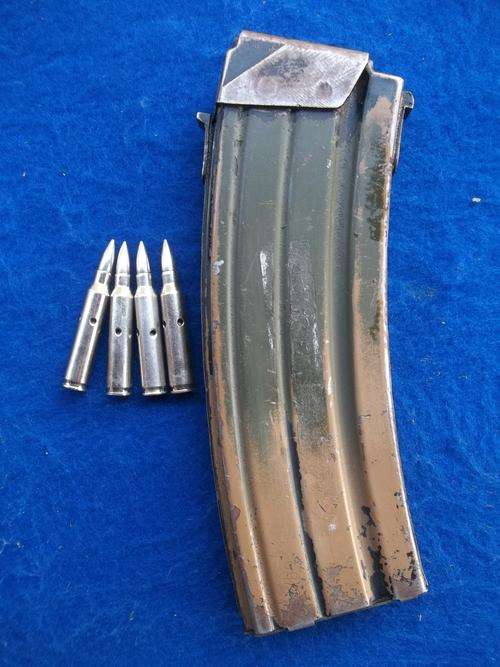 A SADF-R4/R5-CAMO MAG PLUS 4 CHROME DUMMIE ROUNDS-LOW START!