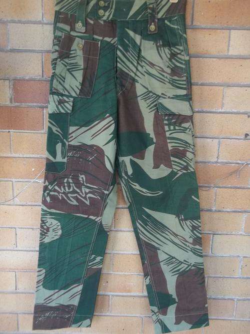 A RHODESIAN ARMY CAMO TROUSER-SIZE 12-AS NEW-STILL CRISP-LOW START!