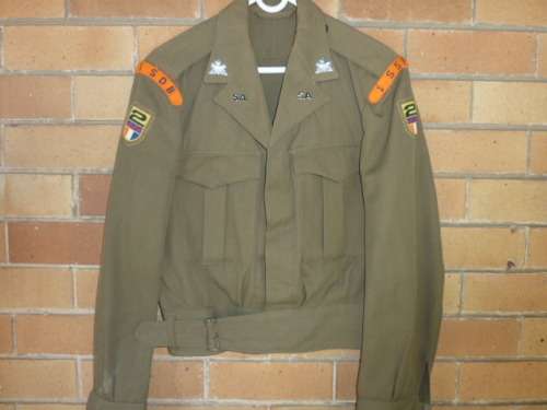 A) 1968 S.A- BUNNY JACKET/COMBAT JACKET COMPLETE WITH INSIGNIA-LOW START!