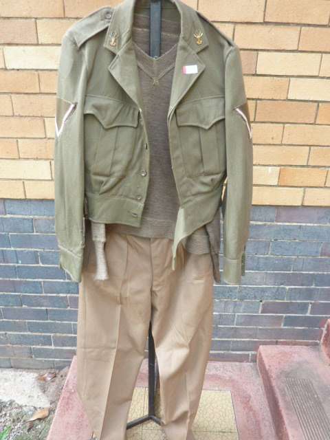 A)1960'S-70'S- BATTLE DRESS UNIFORM-JACKET,TROUSER & JERSEY-LOW START!