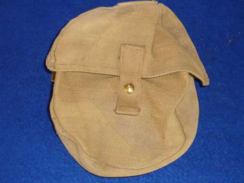 8) WWII-1940-M.E.Co -CANVAS-DRUM MAGAZINE-LEWIS MACHINE GUN POUCH-LOW START!