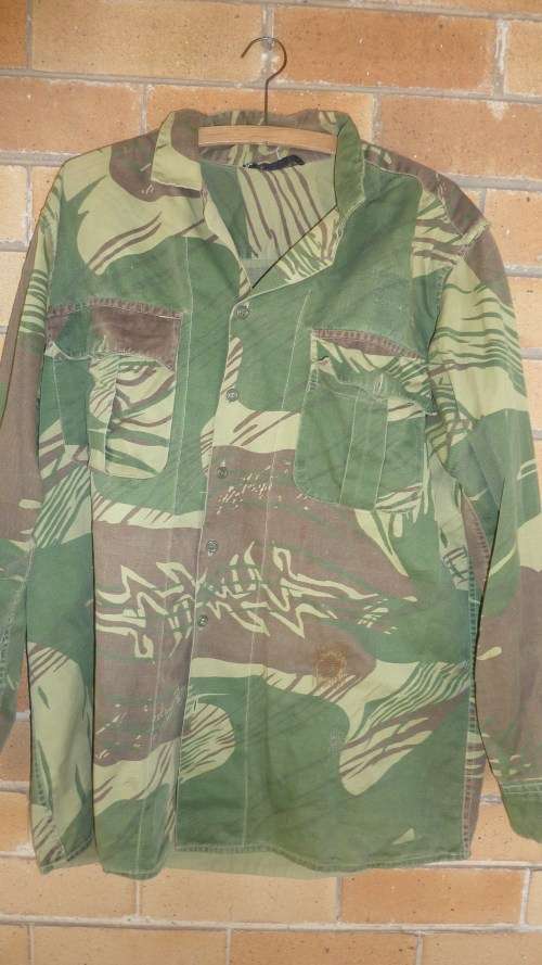 6) A RHODESIAN BRUSHSTROKE- CAMO SHIRT L/S-GOOD CONDITION-LOW START!