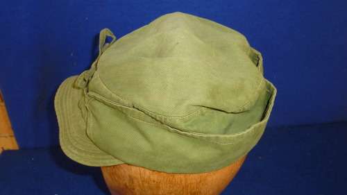 2)CUBAN CAP/BUSHHAT -OLIVE GREEN-BATTLEFIELD PICKUP IN RHODESIAN WAR-GOOD CONDITION-LOW START!