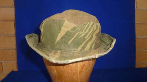 3) A RHODESIAN ARMY CAMO -REVERSABLE BUSHHAT-WORN BY MEMBER OF RLI.-GOOD CONDITION-LOW START!