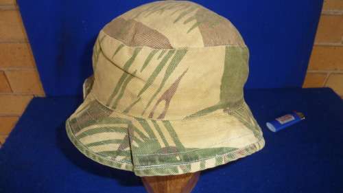 3) A RHODESIAN ARMY CAMO -REVERSABLE BUSHHAT-WORN BY MEMBER OF RLI.-GOOD CONDITION-LOW START!