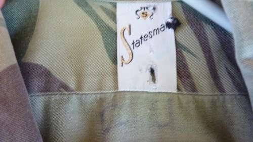 7) A RHODESIAN ARMY-LONG SLEEVE-CAMO (BRUSHSTROKE)-SHIRT-MEDIUM-GOOD USED CONDITION-LOW START