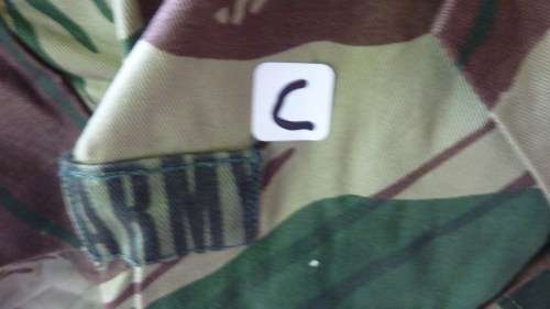 7C) AN ORIGINAL- RHODESIAN S/SLEEVE CAMO SHIRT WITH CORPORAL STRIPE & ARMY LABEL-AS NEW-NEVER WORN