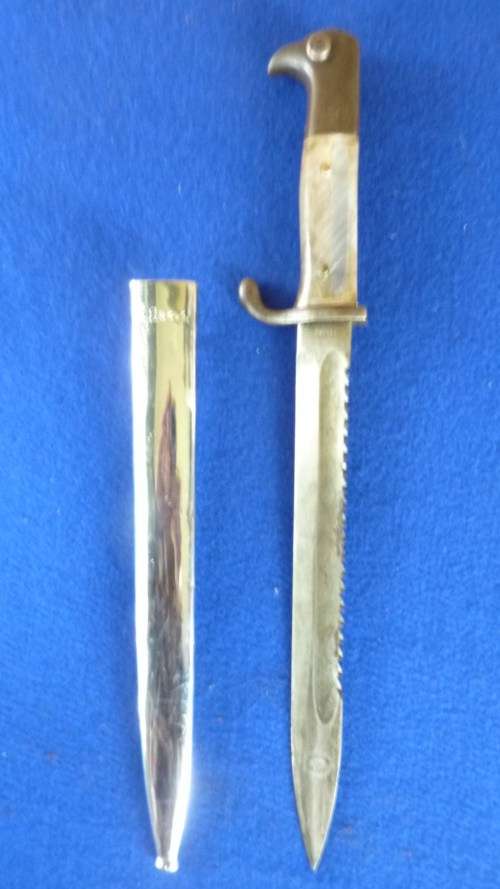 10)A GERMAN-WW1-KS98-MAUSER-SAWBACK BAYONET-MATCHING NUMBERS-KS 5341-ERFURT-COMPLETE BUT REPAIRED-