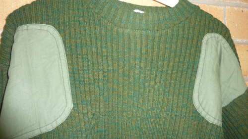 3) A 1970'S-RHODESIAN-SPECKELED CAMO (OLIVE GREEN)JERSEY-WITH PADDED SHOULDERS & ELBOW'S-MEDIUM