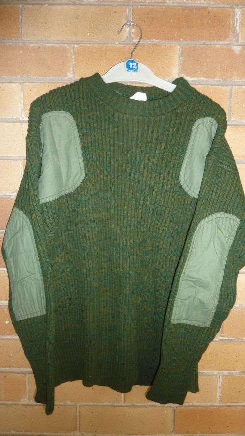 3) A 1970'S-RHODESIAN-SPECKELED CAMO (OLIVE GREEN)JERSEY-WITH PADDED SHOULDERS & ELBOW'S-MEDIUM