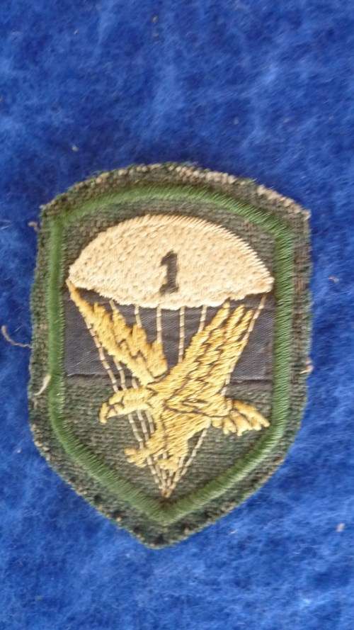 1) 1 PARACHUTE BATTALION-LEFT HAND CLOTH FLASH-ORIGINAL-GOOD CONDITION-LOW START