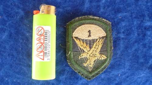 1) 1 PARACHUTE BATTALION-LEFT HAND CLOTH FLASH-ORIGINAL-GOOD CONDITION-LOW START