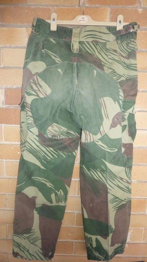 A PAIR OF ORIGINAL- RHODESIAN CAMO (BRUSHSTROKE ) TROUSER-GOOD CONDITION-SIZE MEDIUM-LOW START!