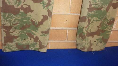 6) A PAIIR OF ORIGINAL KOEVOET CAMO TROUSER WITH CAMO BUTTONS-MEDIUM-GOOD CONDITION-LOW START!