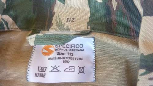 7) A BOPTHUTSWANA 1992 CAMO SHIRT-LONG SLEEVE-AS NEW-SPECICO-SIZE-112-LOW START!
