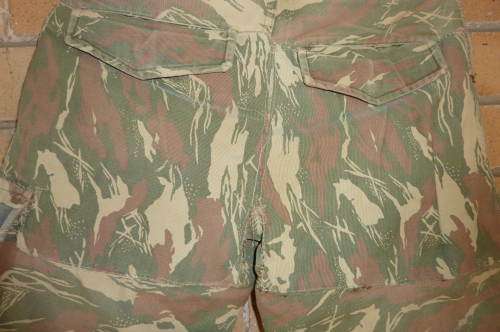 SWAPOL-BATTLEWORN SHORTS-HAS FIELD REPAIR-WAIST-RULER 38CM LOW START