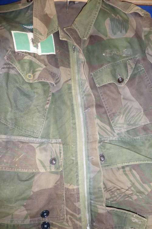 1)RHODESIAN BUSH JACKET-CUT TO PREFERENCE-SHORT SLEEVE`S and DYED DARKER-MEDIUM IN SIZE-LOW START!