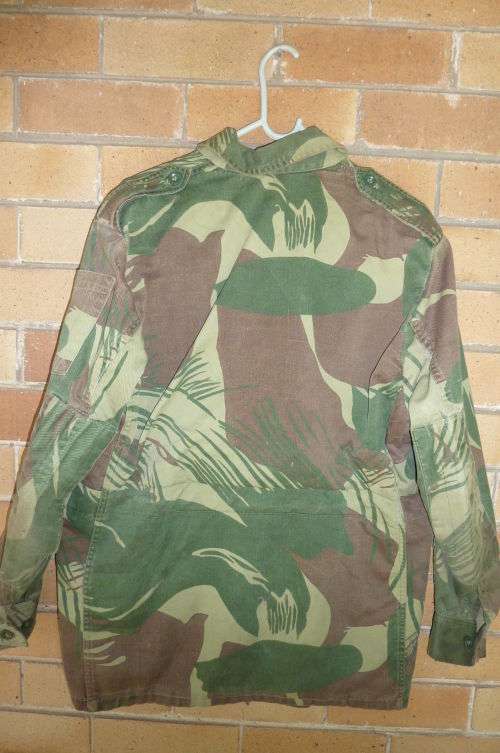 2) RHODESIAN ARMY CAMO (BRUSHSTROKE )-BUSH JACKET-MEDIUM-GOOD CONDITION-LOW START!