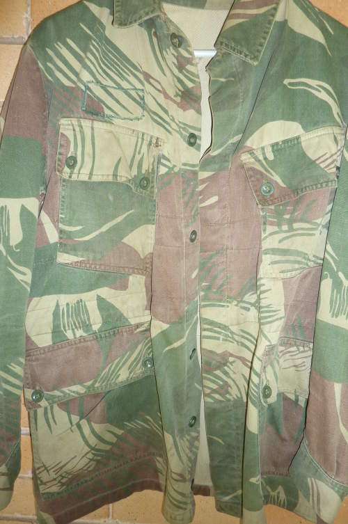 2) RHODESIAN ARMY CAMO (BRUSHSTROKE )-BUSH JACKET-MEDIUM-GOOD CONDITION-LOW START!
