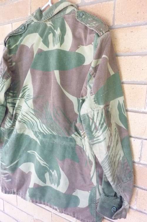 2) RHODESIAN ARMY CAMO (BRUSHSTROKE )-BUSH JACKET-MEDIUM-GOOD CONDITION-LOW START!