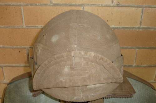 A SADF-PARABAT HELMET COMPLETE  WITH COVER and CHINSTRAP-GOOD CONDITION-LOW START!