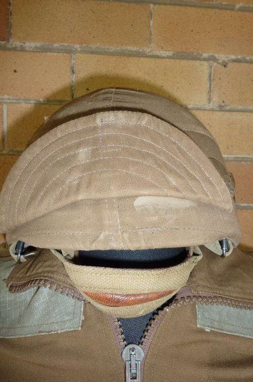 A SADF-PARABAT HELMET COMPLETE  WITH COVER and CHINSTRAP-GOOD CONDITION-LOW START!