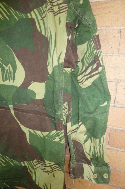 2) AN ORIGINAL RHODESIAN  ARMY (-BRUSHSTROKE)  CAMO BUSH JACKET-GOOD CONDITION- XL OR POSS XXL