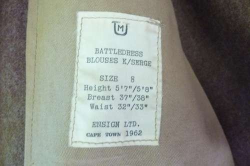 3) SOUTH AFRICAN  WOOL -COMBAT/ BUNNY JACKET-1962-GOOD CONDITION-LOW START!