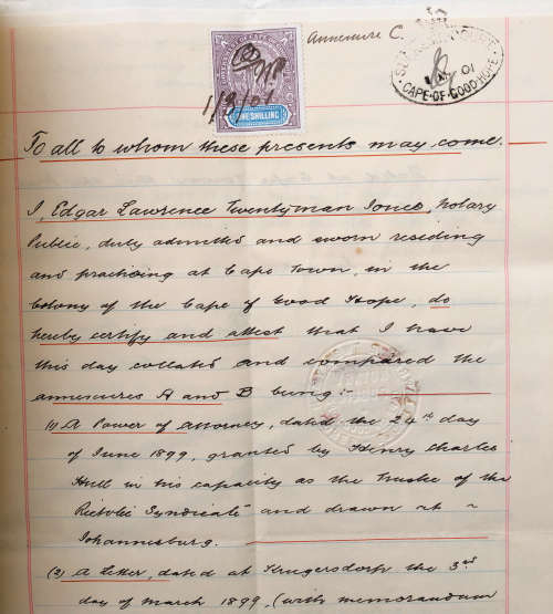 1901 SPECIAL POWER OF ATTORNEY 5 STAMPS AND SEALS