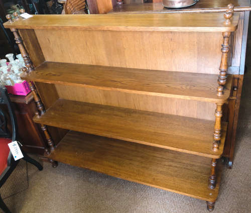 OAK `ADAM BEDE` GRADUATED SHELF BOOKCASE