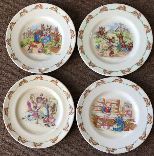 BUNNYKINS ROYAL DOULTON SET OF 4 PLATES