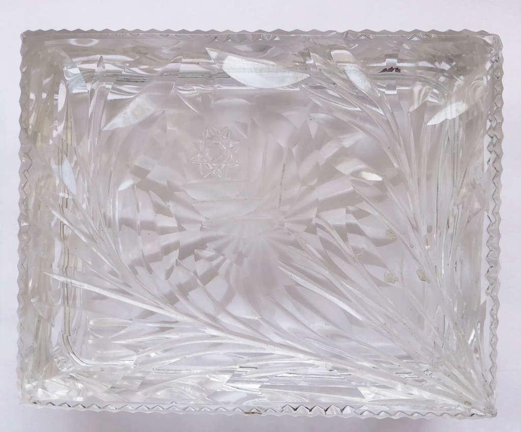 CRYSTAL ROSE CUT JEWELRY/TRINKET DRESSING TABLE BOX