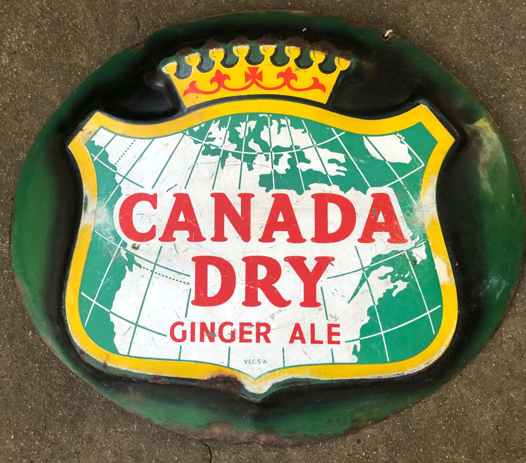 SIGN ENAMEL CANADA DRY GINGER ALE