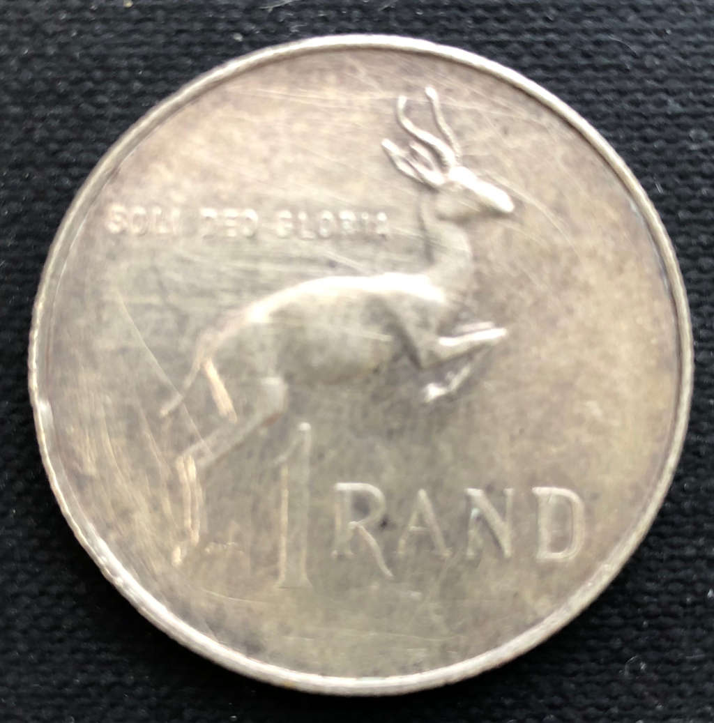 SOUTH AFRICAN SILVER R1 AFRIKAANS (2) ENGLISH (1) 1967