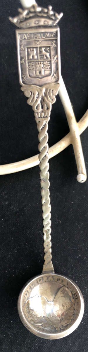 SILVER LAS PALMAS LADLE MEXICAN SPANISH COLONIAL COIN 1805