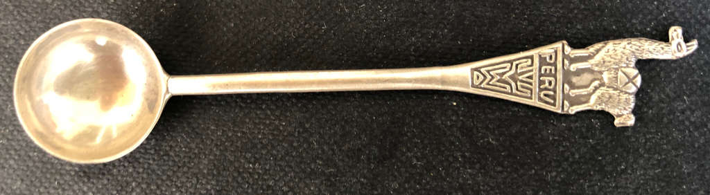 SILVER SALT SPOON PERU HALLMARKED