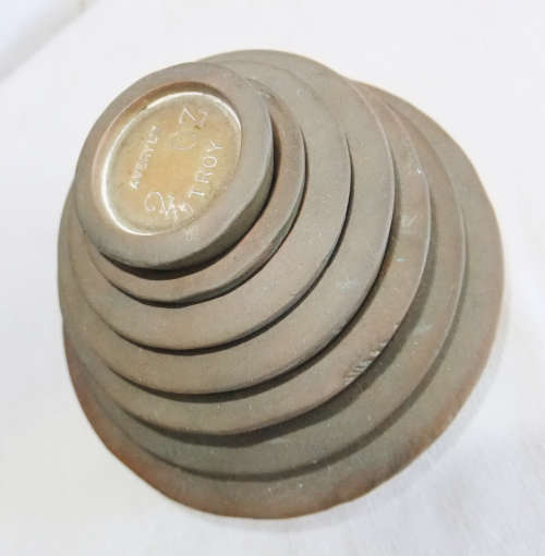 Set of 7 brass weights