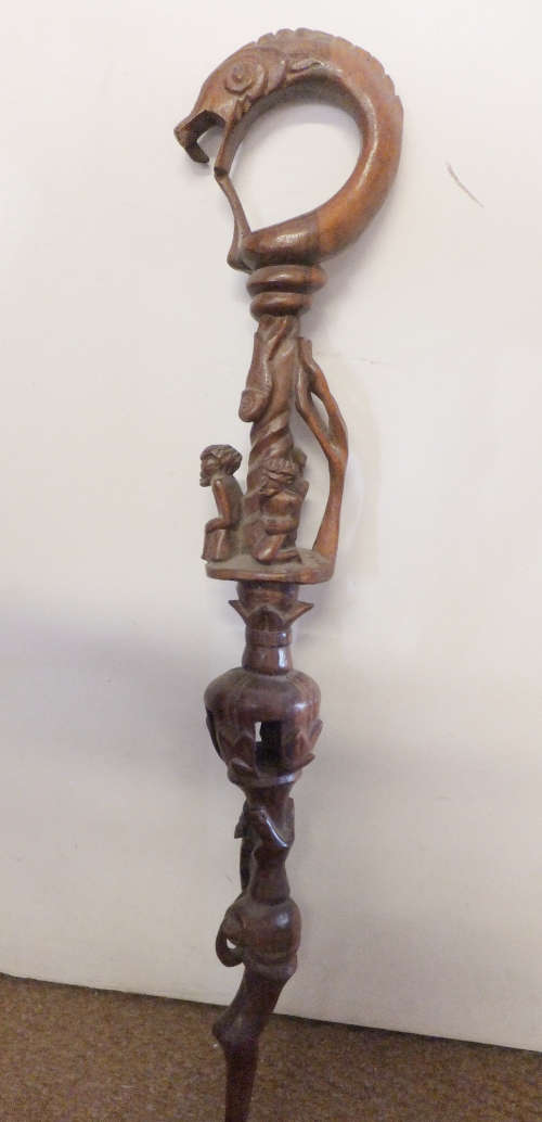 Hand Carved Nyama Nyama Shona Walking Stick