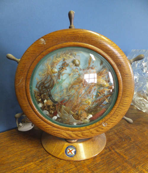 Oak Union Castle Ships Wheel Light